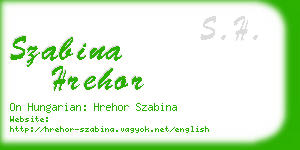 szabina hrehor business card